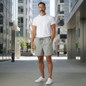 Athletic Works Men's Gray Athletic‎ Shorts Drawstring Waist Size Small